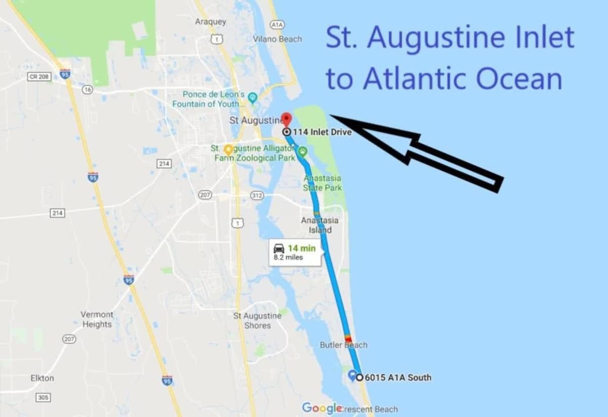 Canal Home Dock Walk To Beach Kayaks Sup Fishing Saint Augustine Eksteriør billede
